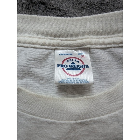 Vintage Delta Pro Weight Short Sleeve T Shirt Men's Size XL White Made In USA - Picture 3 of 10